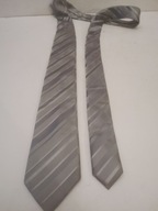 KRAWAT MĘSKI ELEGANCKI JEDWABNY MICHAELIS SREBRNY ORYGINALNY