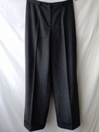 Spodnie grafitowe w prążki(35%wełna) dla wysokich kobiet - 38/40