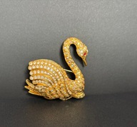 VINTAGE NOLAN MILLER PIĘKNA BROSZKA ŁABĘDŹ Z LAT 80 PREZENT