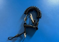 Retraktor Scubatech typu spirala z karabinkiem nierdzewnym, czarny