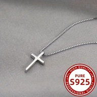 łańcuszek srebro 925 próba platerowany krzyżyk krzyż mały klasyka kościół