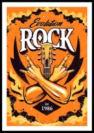 A2 PLAKAT MUZYCZNY MUZYKA MUSIC, EVOLUTION ROCK 1986 EWOLUCJA ROCKA