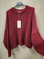 Sweter bukle krótki bordowy r. Uni Charisma Italy !!!