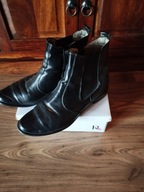 Czarne botki damskie skórzane 40 na zamek