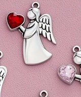 Dowieszka do łańcuszka Anioł z czerwonym sercem Gramy dla WOŚP