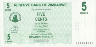 Zimbabwe - 5 Cents - 2006 - P34 - St.1