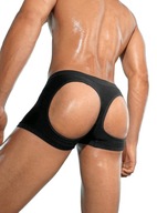 Czarne bokserki męskie z odsłoniętymi pośladkami M