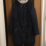 PARKA DAMSKA CROPP (L)GRANAT CIEPŁA BIAŁY BARANEK