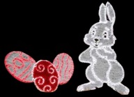 Zajączek i 3 Pisanki Dekoracje 2D Iluminacje Wielkanoc 250x150cm