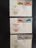 Dawne polskie samochody i motocykle, komplet 3 FDC ze znaczkami Fi 2944-49