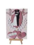 Kartki Pamiątka Ślub Para Młoda Biel – Czerń W Ramce B6