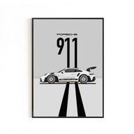 PLAKAT SAMOCHÓD PORSCHE 911 GT3 RS, PLAKATY NA ŚCIANĘ, PREZENT, DOM, 50x70