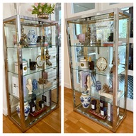 Renato Zevi włoska witryna metal bicolor 1980r oszklona