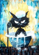 KOT obraz malowany ręcznie 35x25 /75 Patryk Mit