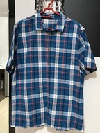 V Nutmeg koszula kolorowa kratka len bawełna kieszeń rozmiar XL