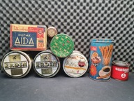 STARE METALOWE PUSZKI OPAKOWANIA PRL