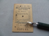 KOLEJ PKP BOCHNIA-KRAKÓW Gł. BILET MIESIĘCZNY ogóln. dostępny KARTONIK-1950