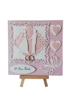 Kartki Pamiątka Ślub Para Młoda W Ramce Koronka K4 Róż – Biel