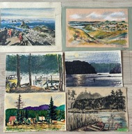 7804) ZESTAW STARYCH OBRAZKÓW MALOWANYCH I SYGNOWANYCH