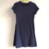 Basic gładka sukienka George 128 134 granatowa dzianinowa (611)