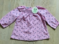 Mini B Baby bluzka 100% bawełna trójkąty różowa 3-6 miesięcy + GRATIS