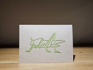 Kartka okolicznościowa - handmade - ręcznie robiona haftowana - konik polny