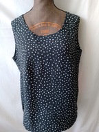 Bluzka czarna w białe ciapki, bez rękawów - 38