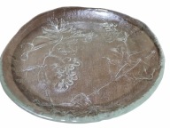 WALTHER GLAS WIELKA PATERA DUŻY PÓŁMISEK SZKŁO GRUBE WINOGRONA 35cm VINTAGE