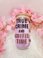 Kubek szklanka 500ml kawa mrożona iced coffee słomka i pokrywka handmade