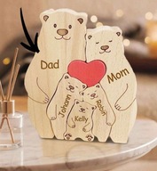 Personalizowana Drewniana układanka z imionami MISIE lub ŻYRAFY PREZENT