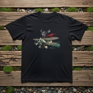 T-shirt Koszulka z jamnikiem w samolocie retro