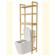REGAŁ SZAFKA PÓŁKA ŁAZIENKOWA TOALETOWA BAMBUSOWA BAMBUS 63 x 26 x 170 cm