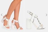 Białe sandały 37 perły ślub czółenka wesele eleganckie white klapki