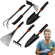 NARZĘDZIA OGRODOWE ZESTAW 2x ŁOPATKA 2x GRABKI MOTYKA PAZURKI KOPACZKA 6w1