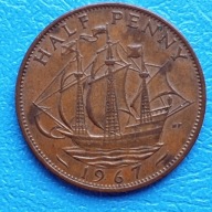 Wielka Brytania 1/2 pensa 1967r.