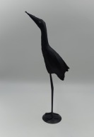 39cm - Czapla metaloplastyka - figurka kolekcjonerska - ozdobna - czarna