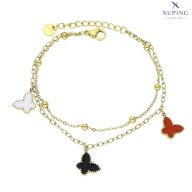 75013 Bransoletka złota stal chirurgiczna emaliowane motylki