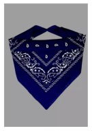 Duża BANDAMKA Bandana Modna Chusta do Włosów, Bawełna, Granatowa Paisley