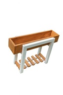 Drewniana donica z półką – ogród / taras / kwietnik naturalny styl