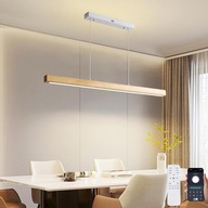Drewniana lampa wisząca LED, sterowanie z aplikacji, nowoczesny design,