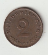 III Rzesza 2 pfennig 1939 D