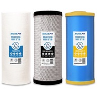 KOMPLET WKŁADÓW DO FILTRÓW 10" BB BIG BLUE PIANKOWY WĘGLOWY ZMIĘKCZAJĄCY