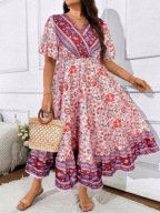 Okazja!_NOWA stylowa WYSMUKLAJĄCA sukienka SHEIN_modny orient_FALBANA_50/52