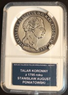 SREBRO.TALAR KORONNY STANISŁAWA II AUGUSTA Z 1795 ROKU-NEFRYT (425)