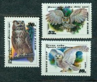 ZSRR** Ptaki, sowy Mi 6063-65