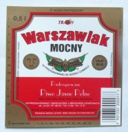 ETYKIETA PIWO JASNE PEŁNE WARSZAWIAK MOCNY BROWAR KONSTANCIN