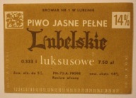 ETYKIETA - PIWO JASNE PEŁNE Lubelskie - luksusowe - BROWAR NR 1 W LUBLINIE