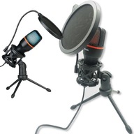 Mikrofon do Komputera Studyjny EUROLOOK Gamingowy USB Statyw RGB