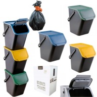 3X KOSZ NA ŚMIECI ODPADY PAPIER PLASTIK SZKŁO POJEMNIK DO SEGREGACJI 3X25 L