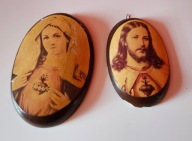 JEZUS I MARYJA Medaliony z Gipsu Zdzisław Kosowski Legionowo